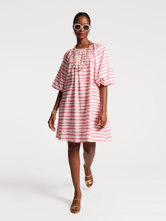 Bliss Mini Painterly Stripe Pink White